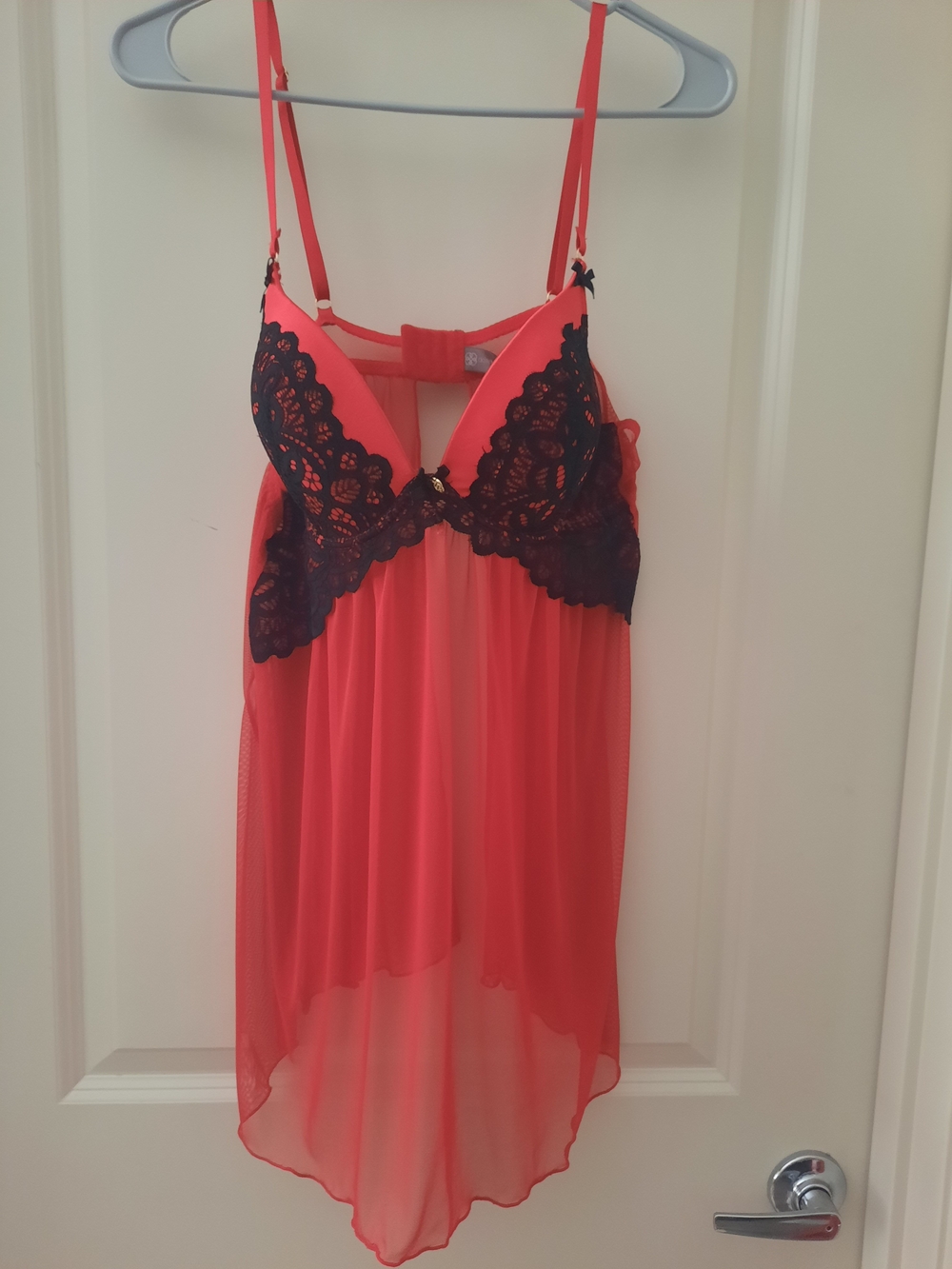 Dasiy Fuentes Sheer Lace-Trim Babydoll XL